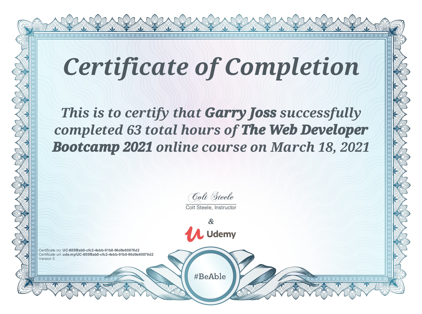 Bootcamp Certificate